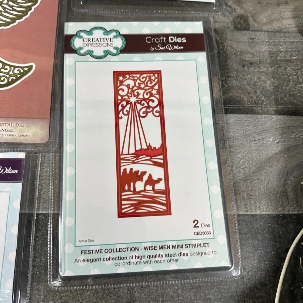 LOT OF 7 CREATIVE EXPRESSIONS DIES BY SUE WILSON & Others Christmas Stars Angel